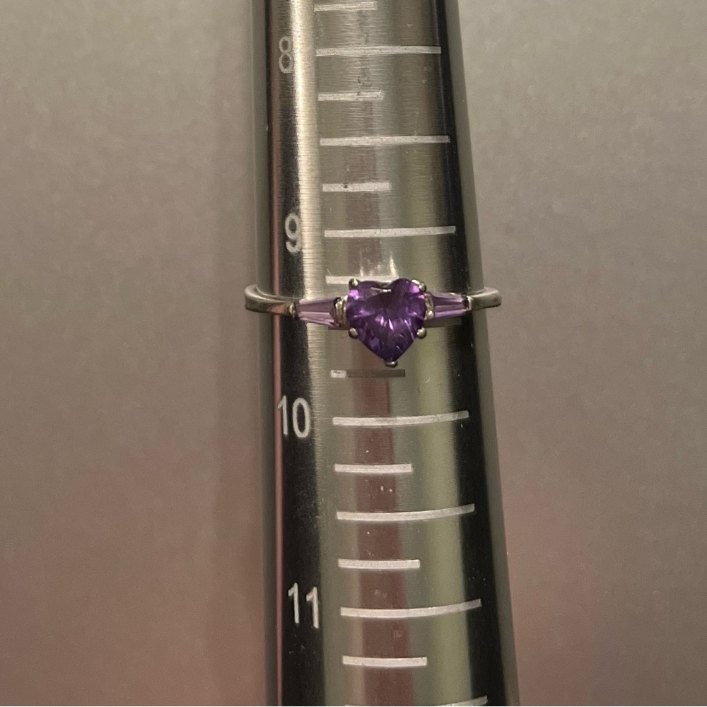 Lab Created Amethyst Heart-Shaped Ring